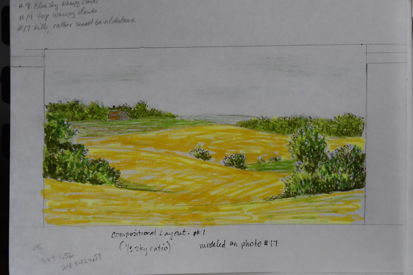 canola field rough sketch